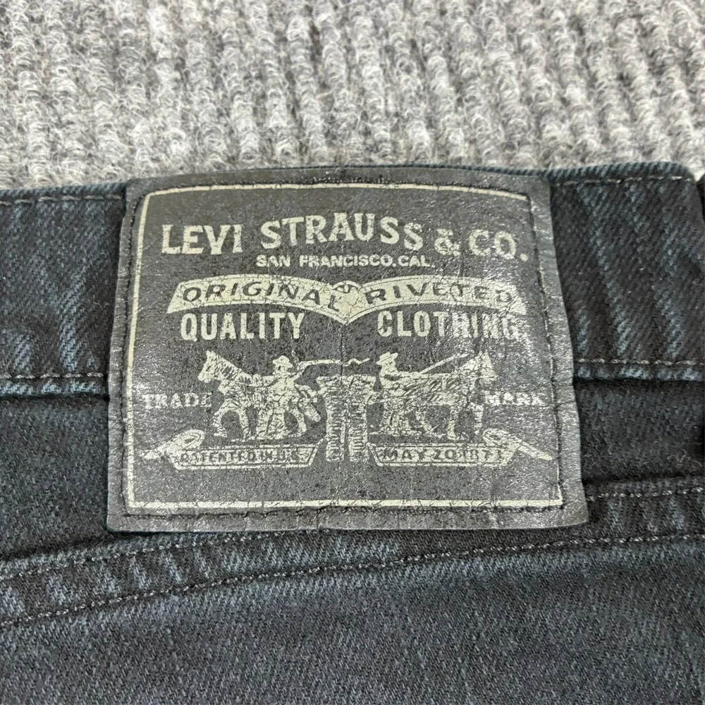 Levi's Mens Slim Straight Jeans Size 33x32 Black Denim Stretch Mid Rise Casual